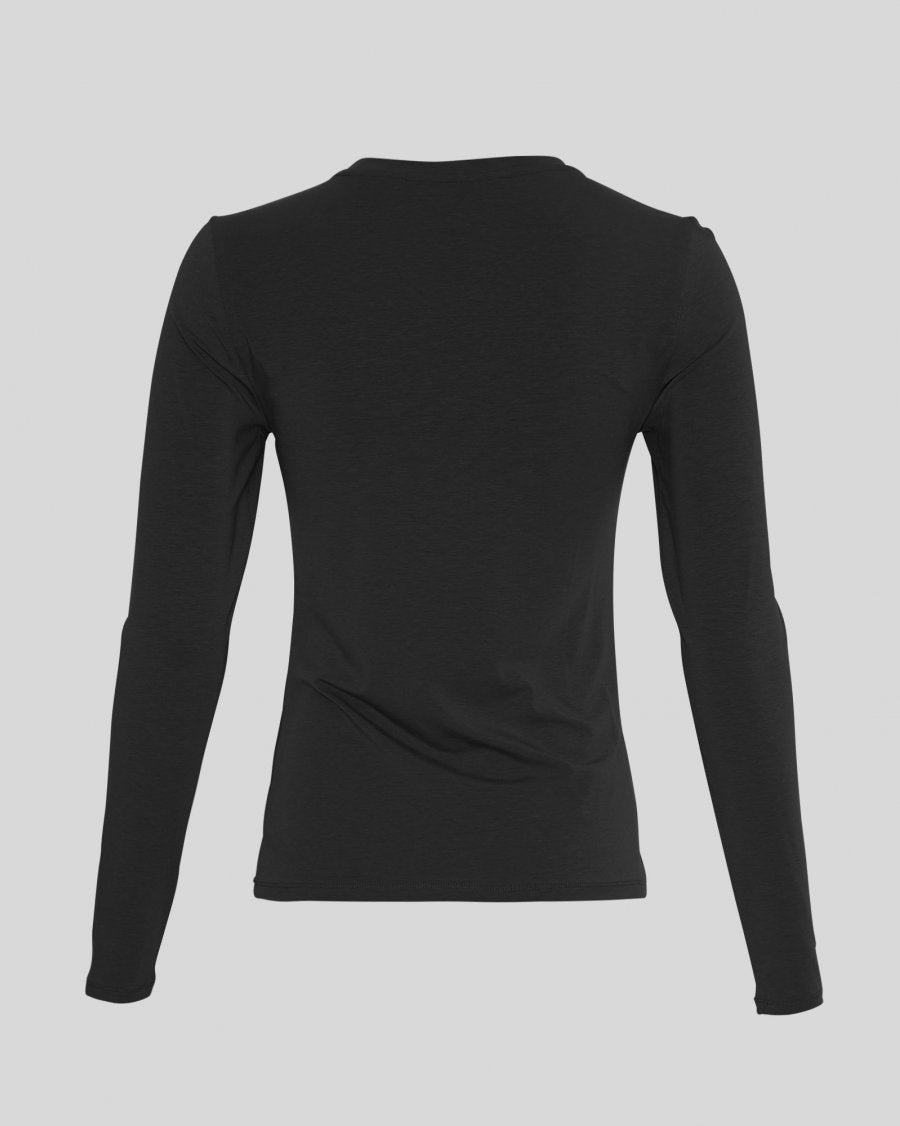 MSCH Betrina Round Neck Long Sleeved Top in Black