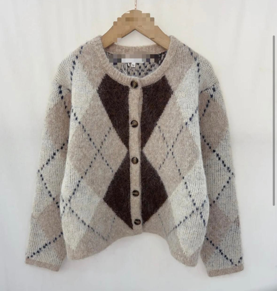 Alex Argyle knit in brown