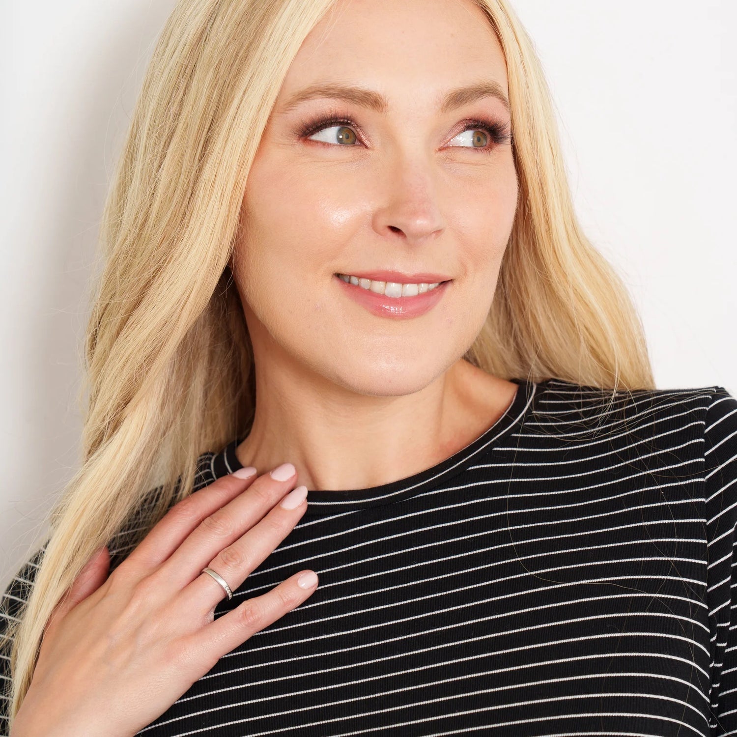 Striped Black &amp; White Long Sleeved Top