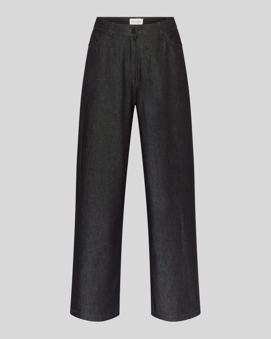 MSCH Elena Wide Leg Denim Trouser in Black Wash