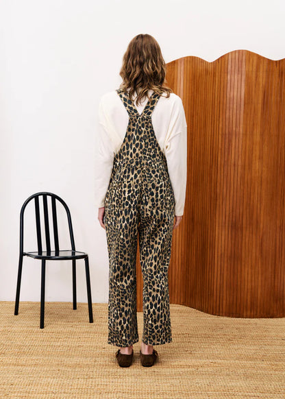 Frnch Denim Dungarees in Leopard