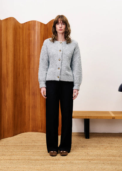 FRNCH Selkirk Cardigan in Grey