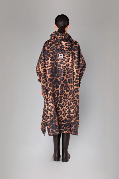 Rainkiss Dark Leopard Waterproof Poncho with Built in Carry Pouch (One Size)