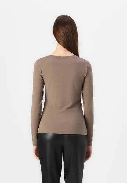 MSCH Betrina Round Neck Long Sleeved Top in Walnut