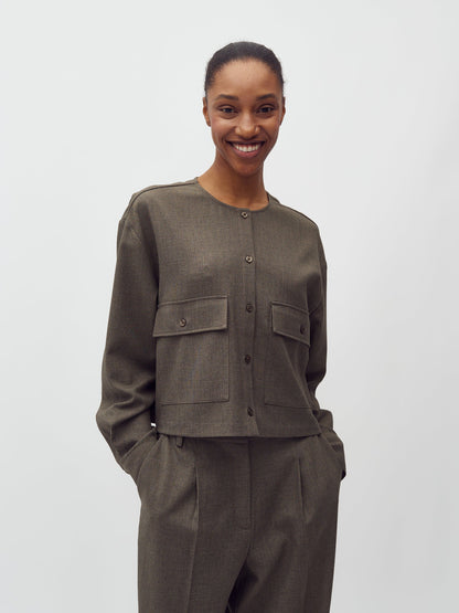 Mbym Caprese Lican Jacket in Deep Green