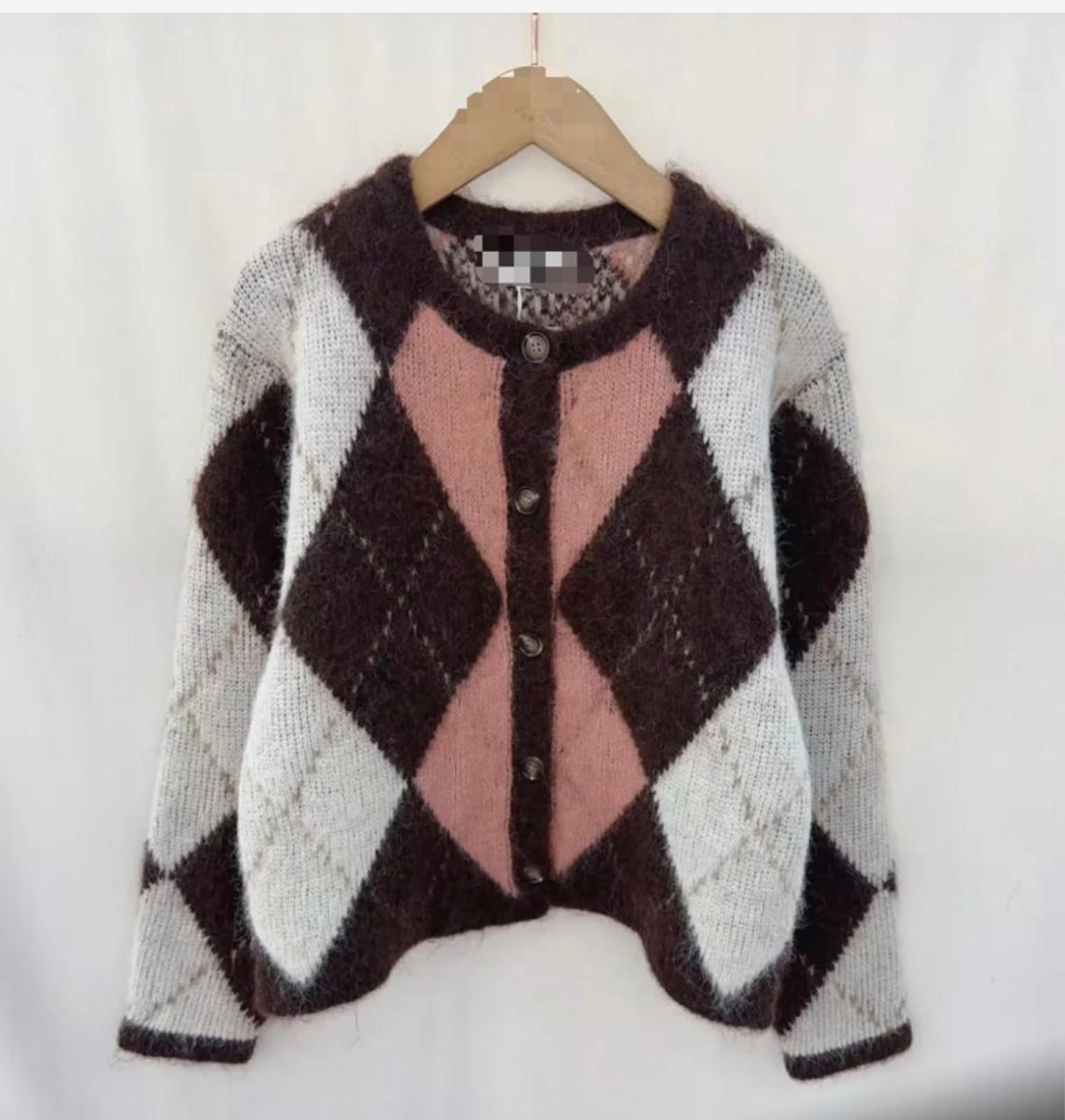 Alex Argyle knit in Burgandy