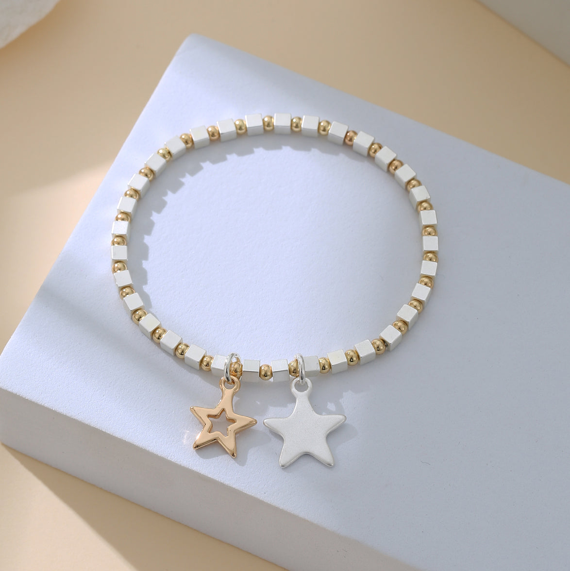 Zara Gold and Silver Star Charm Bracelet
