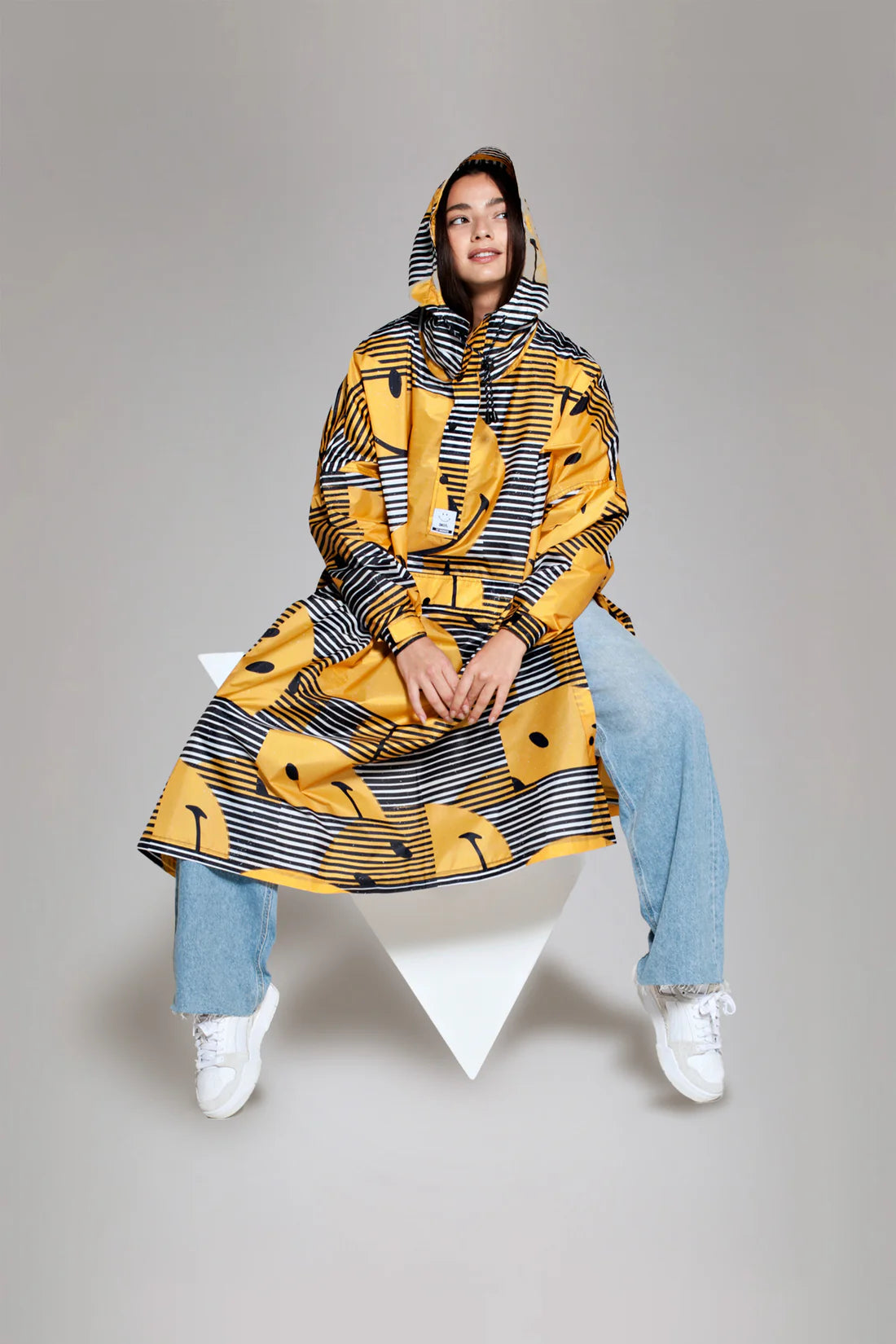 Rainkiss Sunset x Smiley - Rain Poncho With Built In Pouch (ONE SIZE)