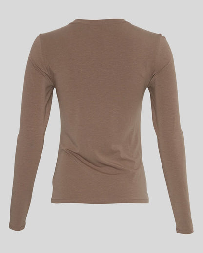 MSCH Betrina Round Neck Long Sleeved Top in Walnut