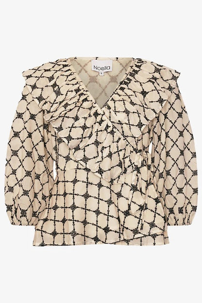 Noella Kolina Blouse Ivory Black Combo