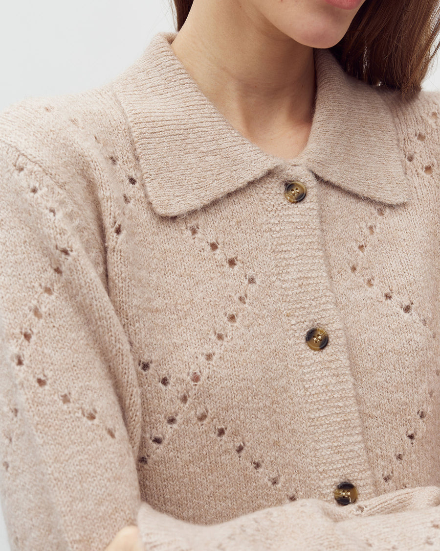 MbyM Regal Pallioma Knitted Cardigan in Light Beige