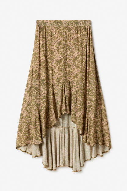 Nekane Peonia Skirt in Green with Embroidery Detailing