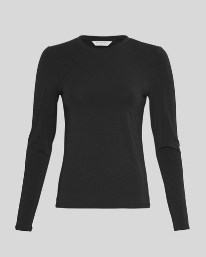 MSCH Betrina Round Neck Long Sleeved Top in Black