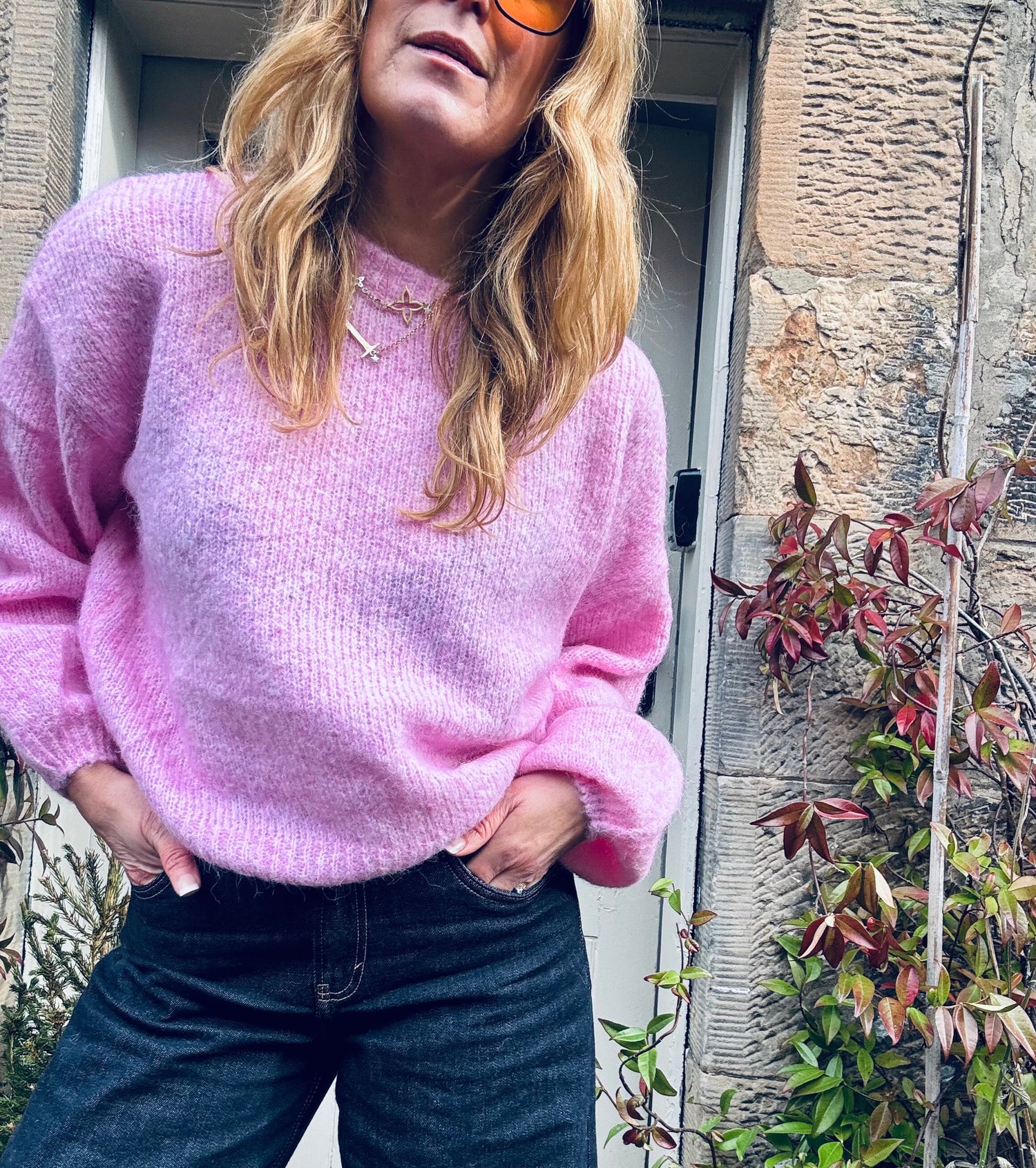 Brie Wide Sleeve Knit in Pink