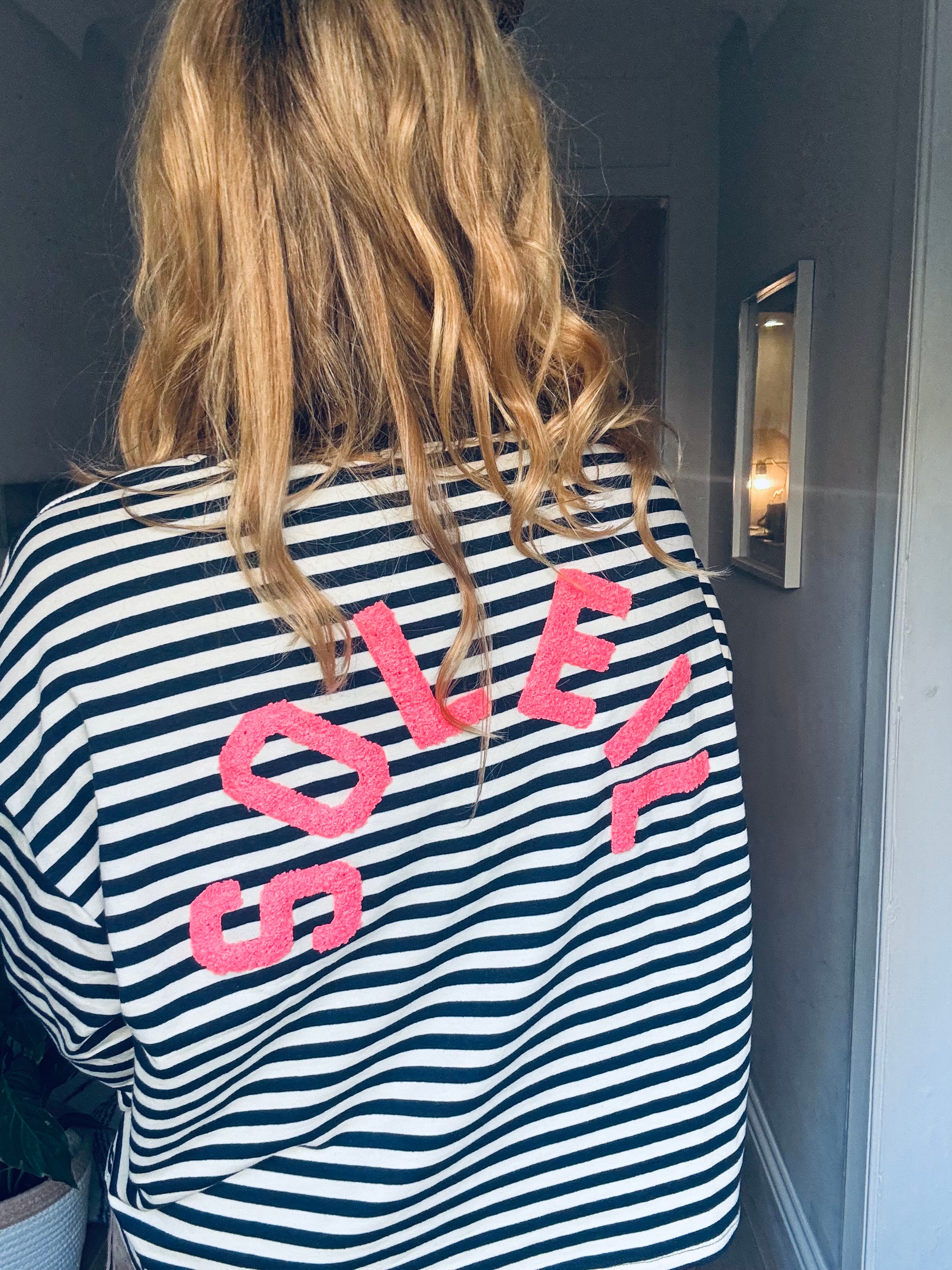 Soleil Sweatshirt tee in Navy &amp; White (one size)