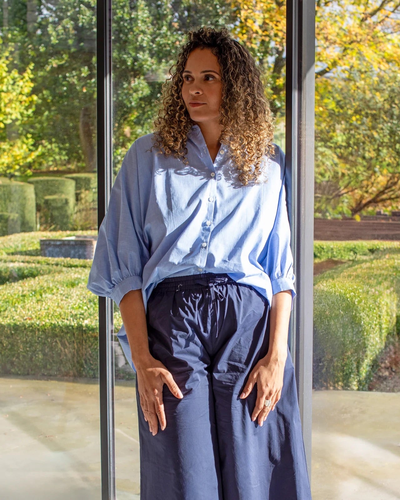 Poppy Batwing Blue Shirt (ONE SIZE)