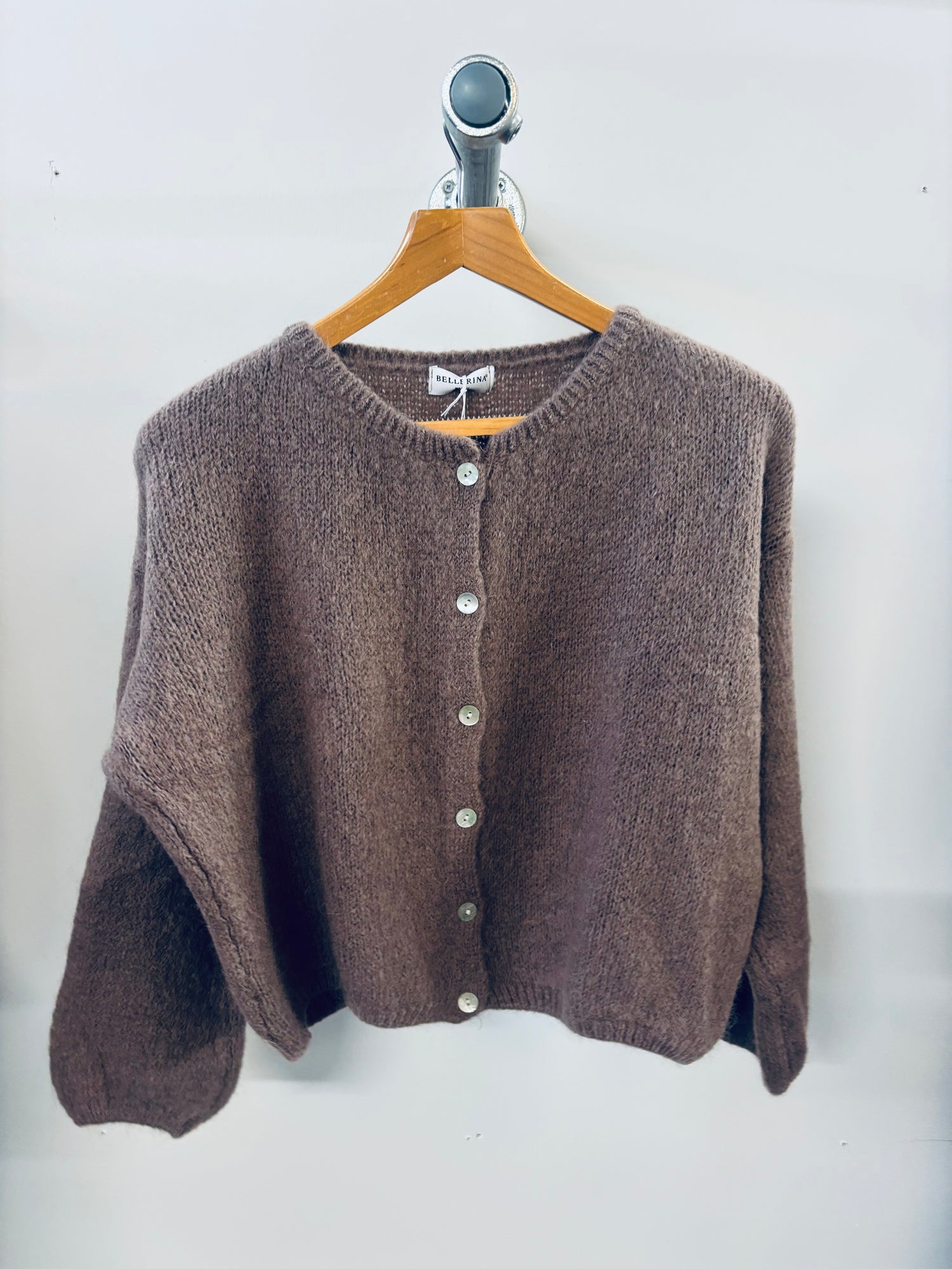 Tilly Mohair Cardigan in Mocha (Long Sleeved - ONE SIZE)