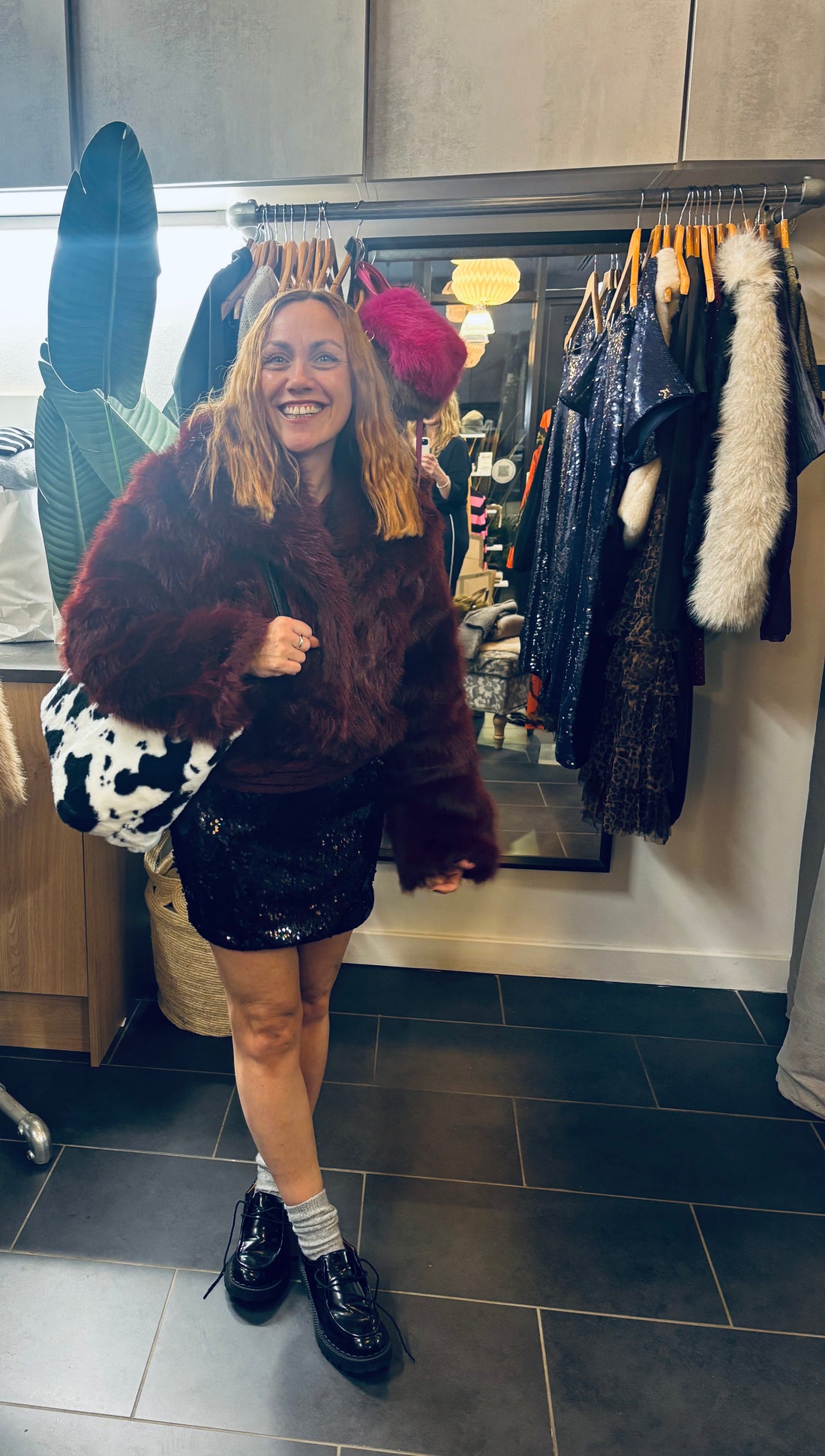 Amelia Short Stretch Skirt in Black (ONE SIZE)