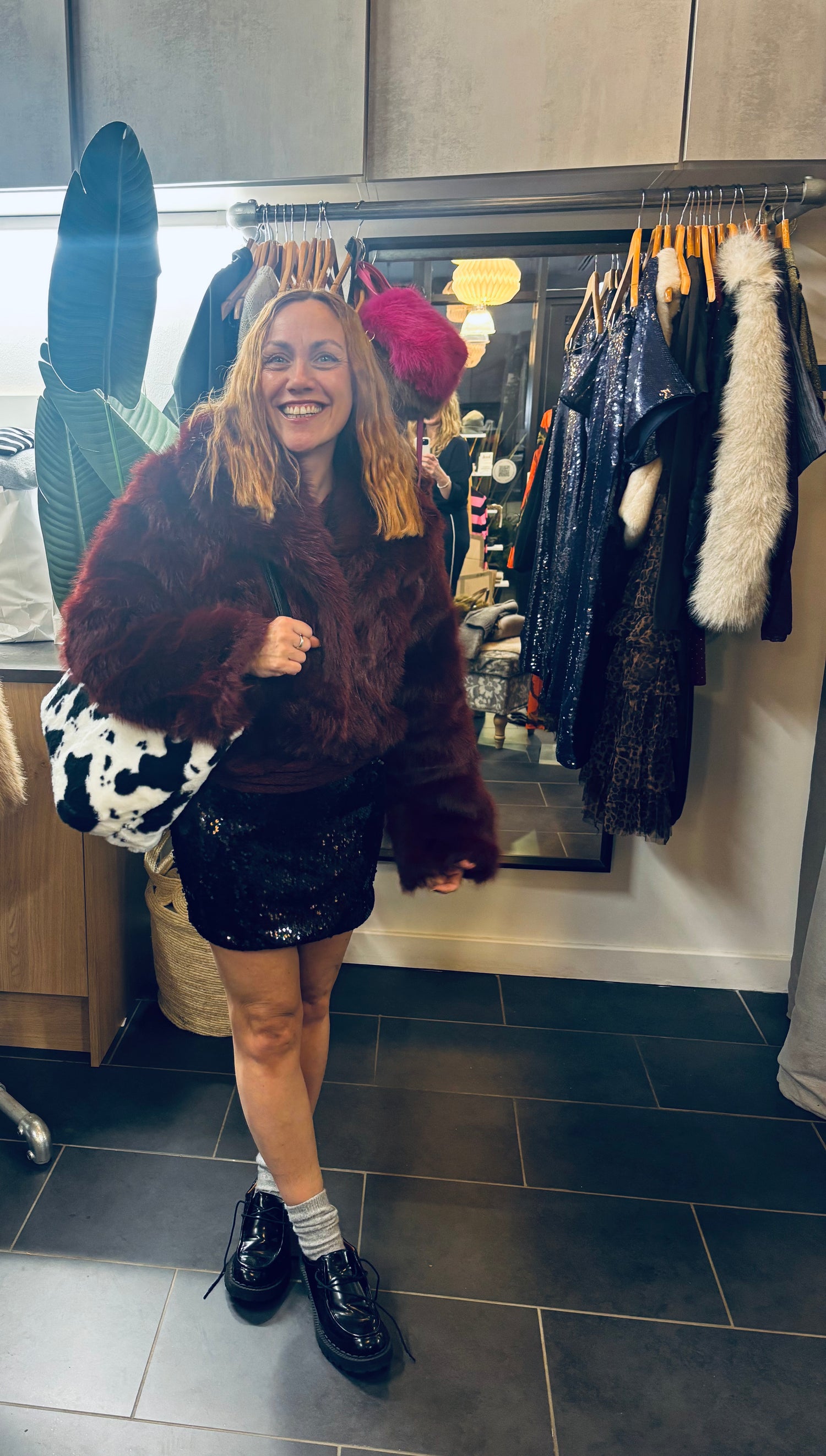 Amelia Short Stretch Skirt in Black (ONE SIZE)