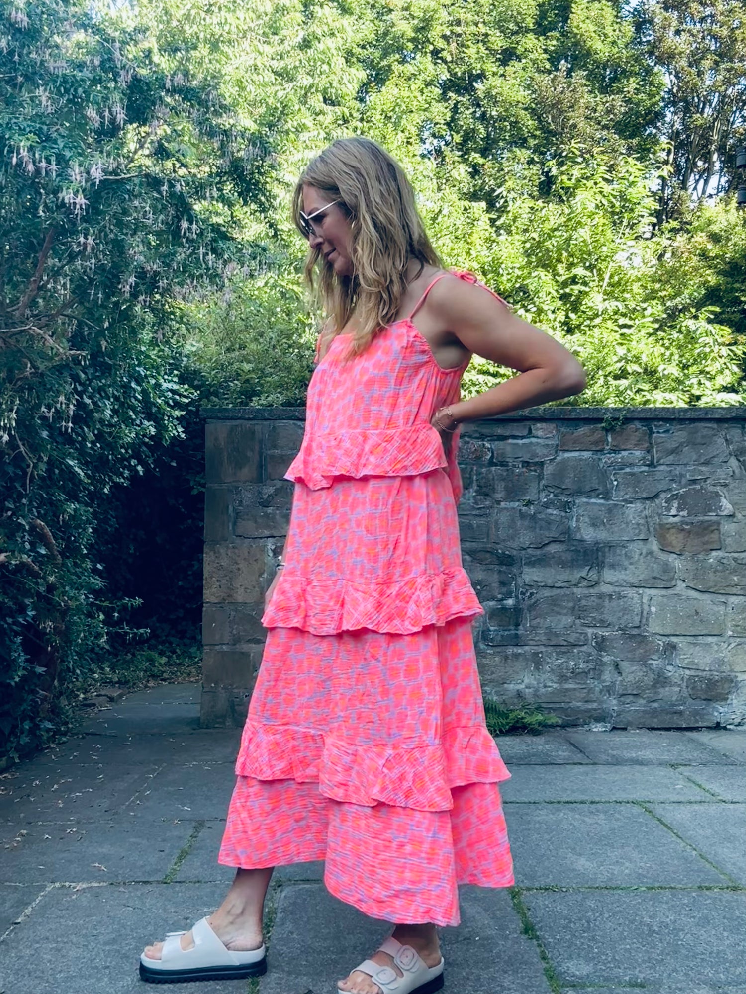 Claire Leopard Dress in Coral (One Size)