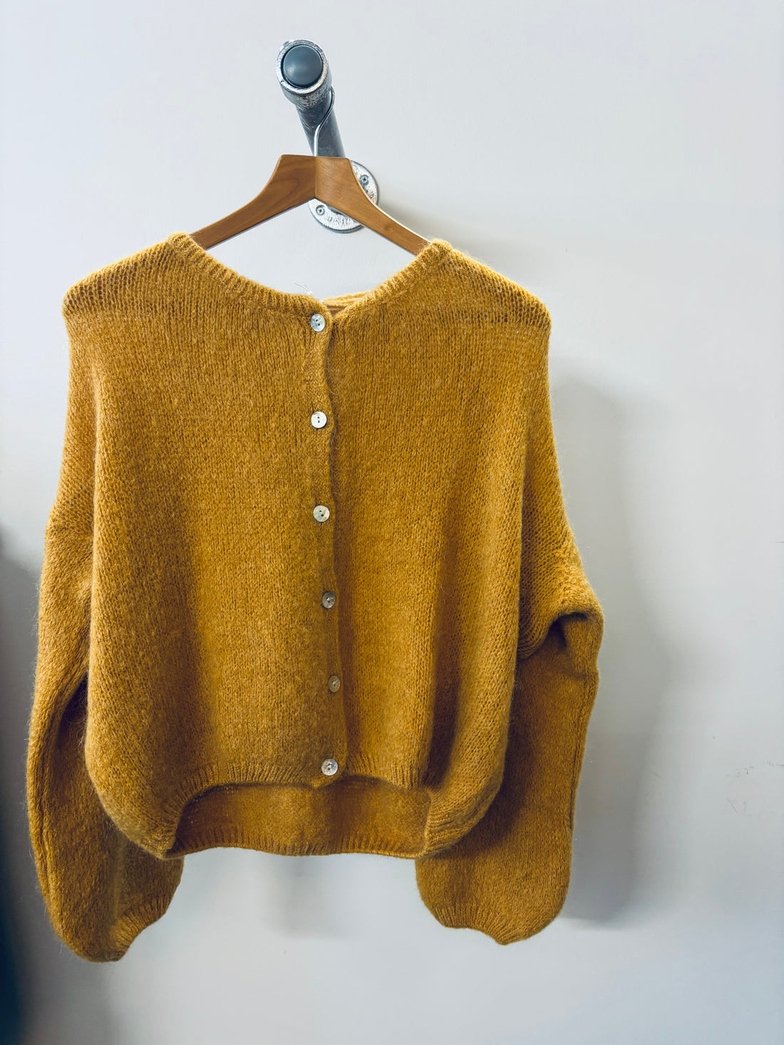 Tilly Mohair Cardigan in Mustard (Long Sleeved - ONE SIZE)
