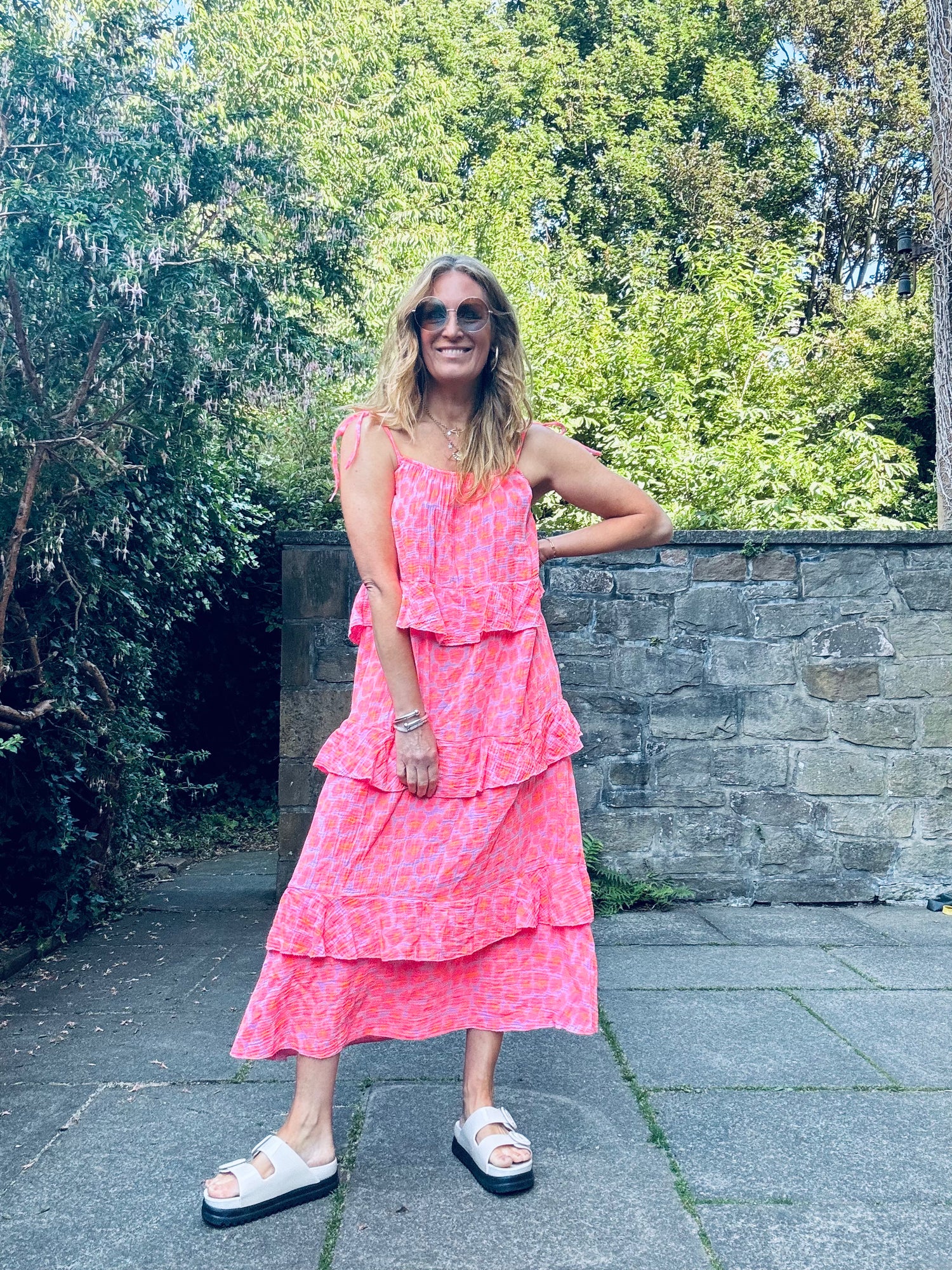 Claire Leopard Dress in Coral (One Size)