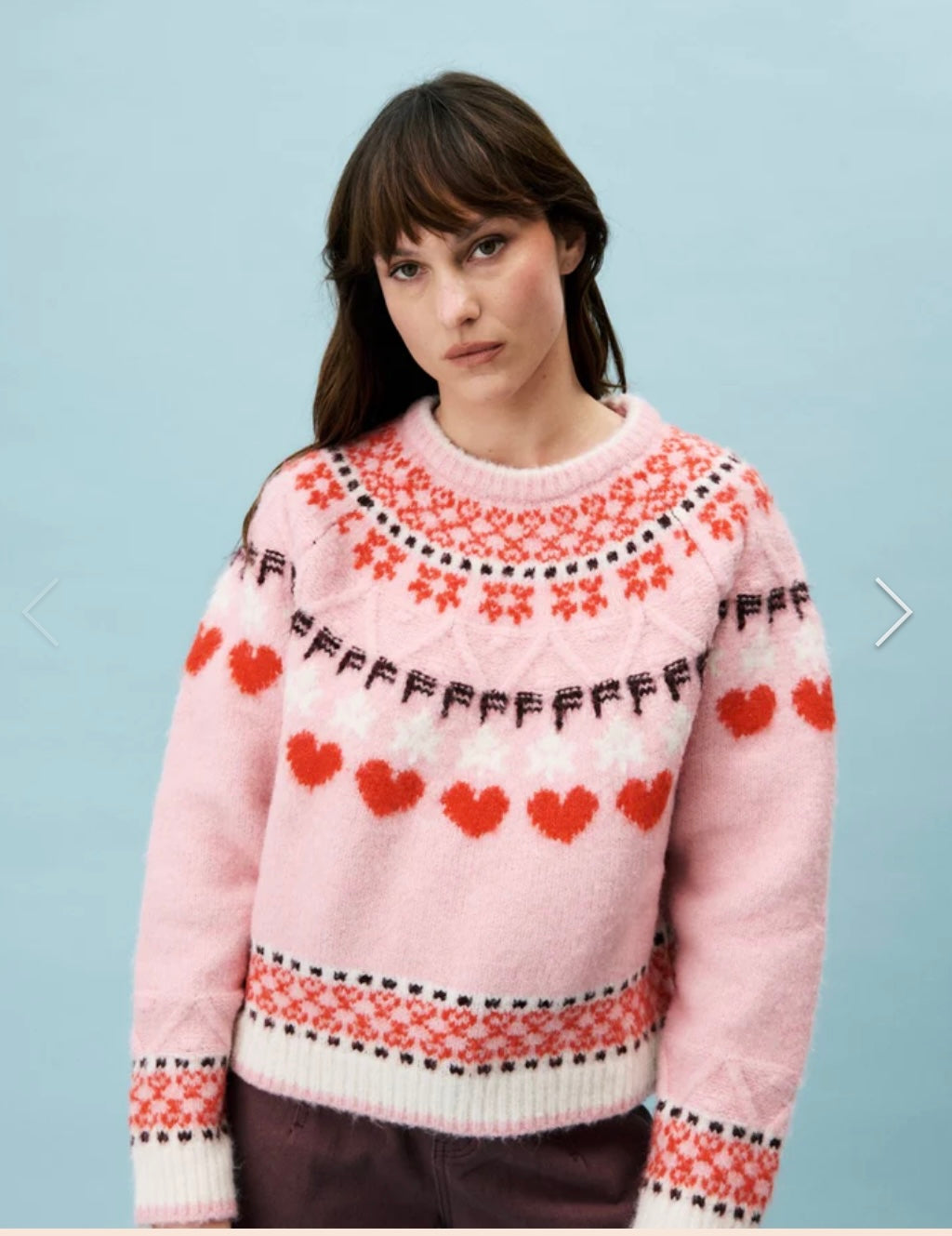 FRNCH Rose Heart Knit