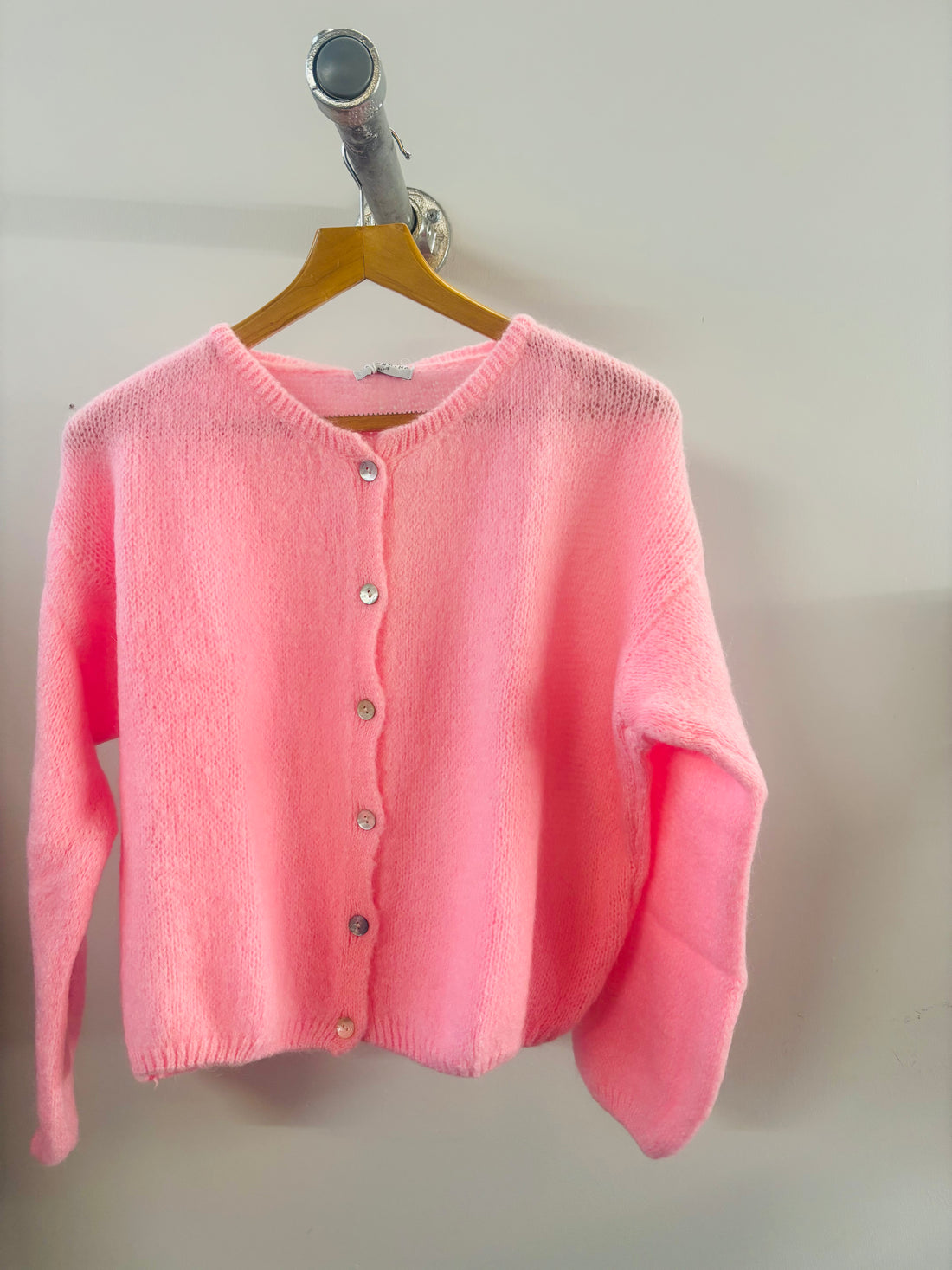 Tilly Mohair Cardigan in Barbie Pink (ONE SIZE)