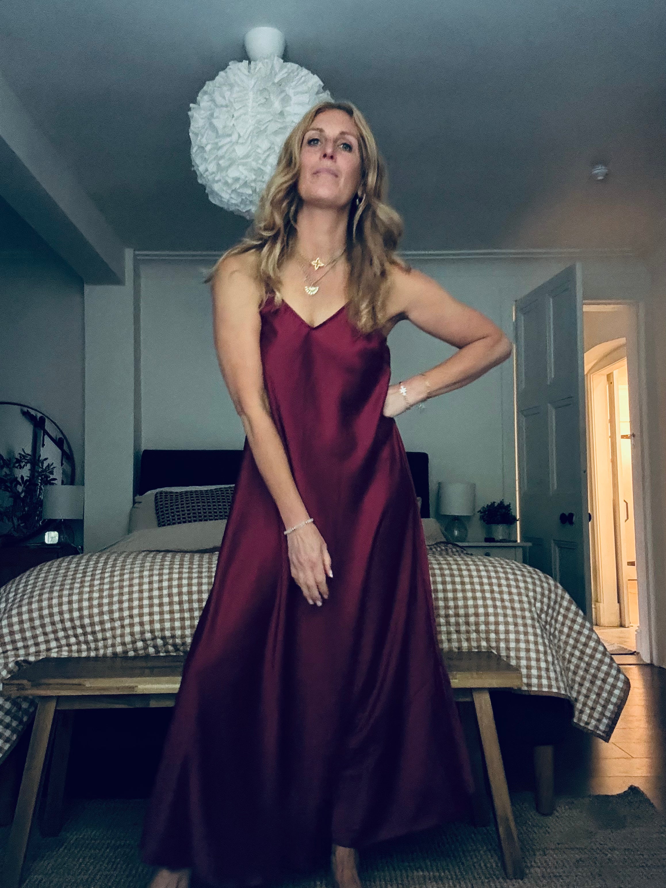 Slip Dress in Burgandy