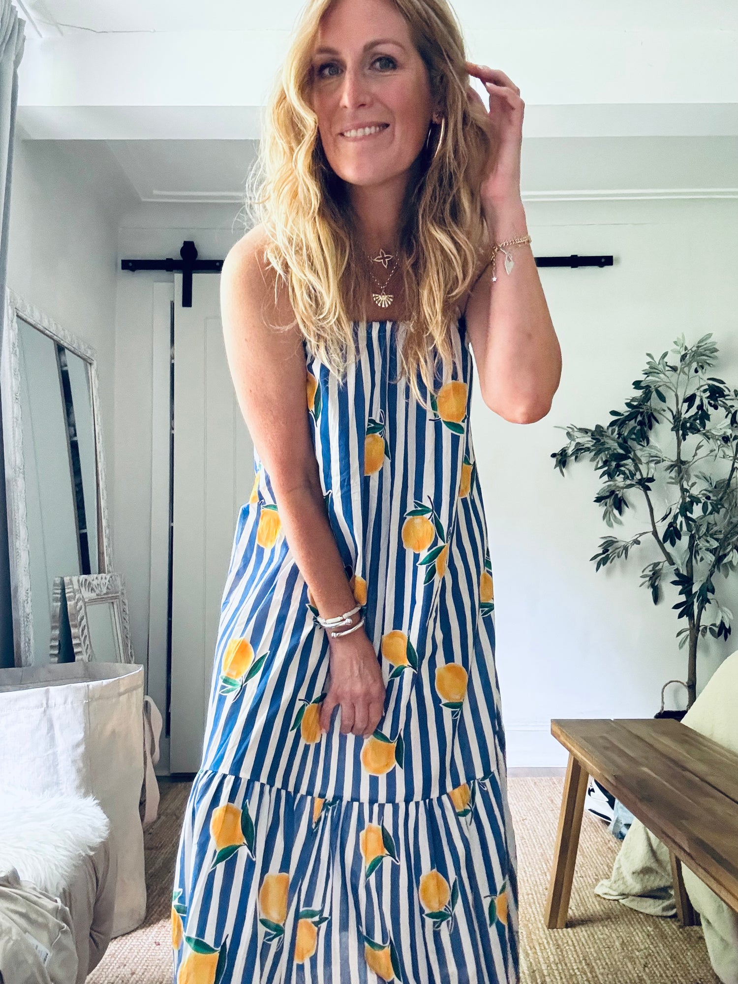 Jackie Lemon Print Dress (One Size)