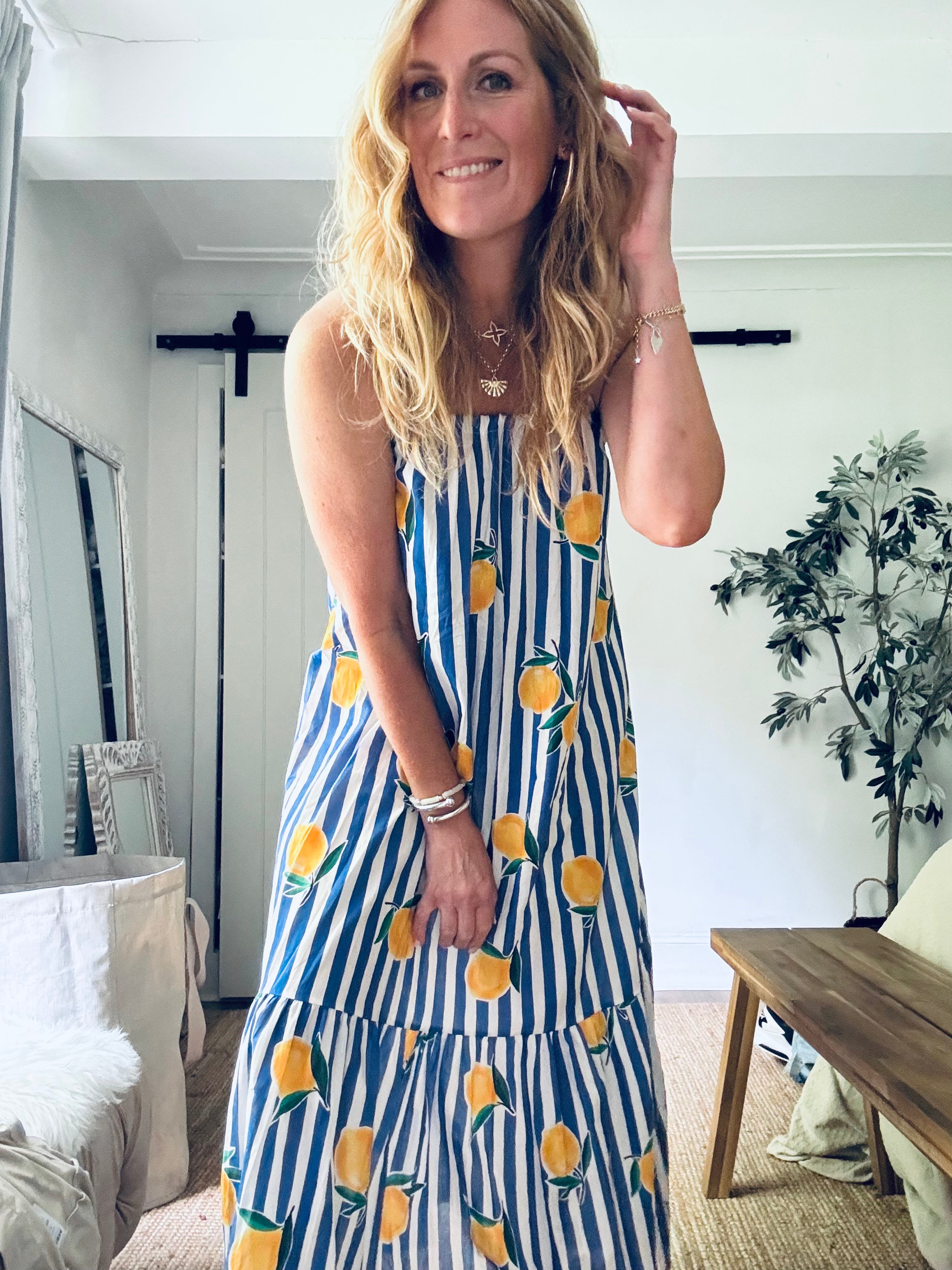 Jackie Lemon Print Dress (One Size)