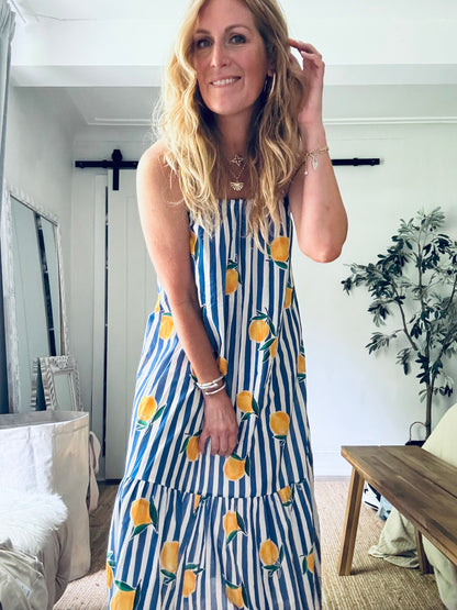Jackie Lemon Print Dress (One Size)