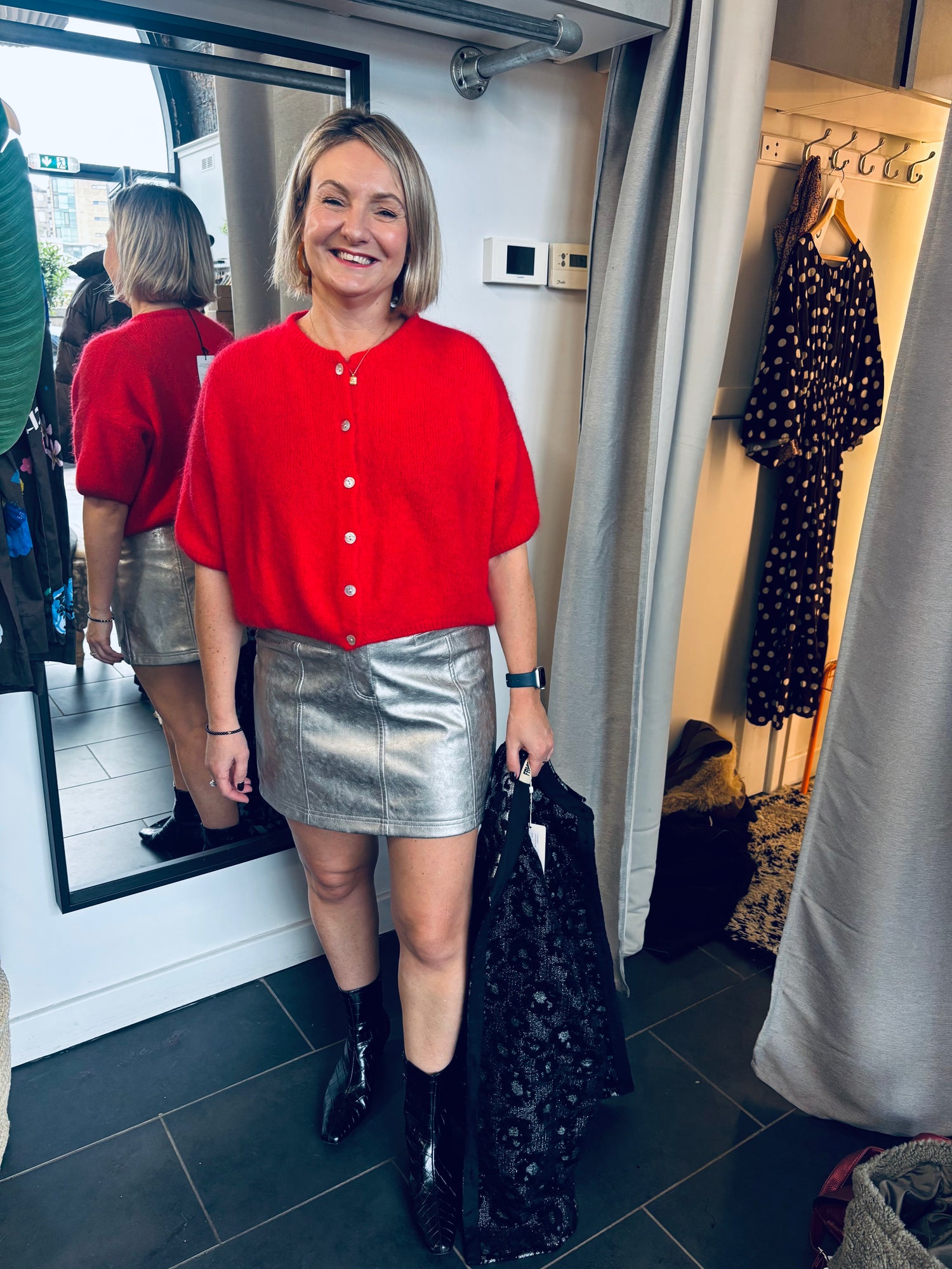 Tilly Mohair Cardigan in red (ONE SIZE)