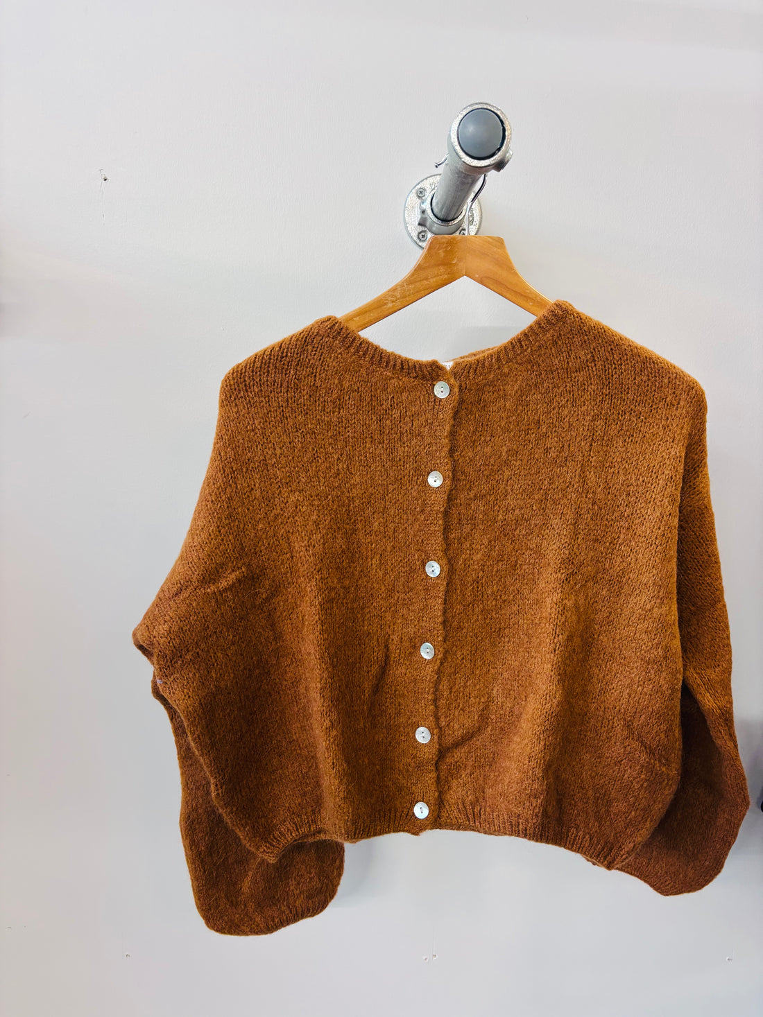 Tilly Mohair Cardigan in brown  (Long Sleeved - ONE SIZE)