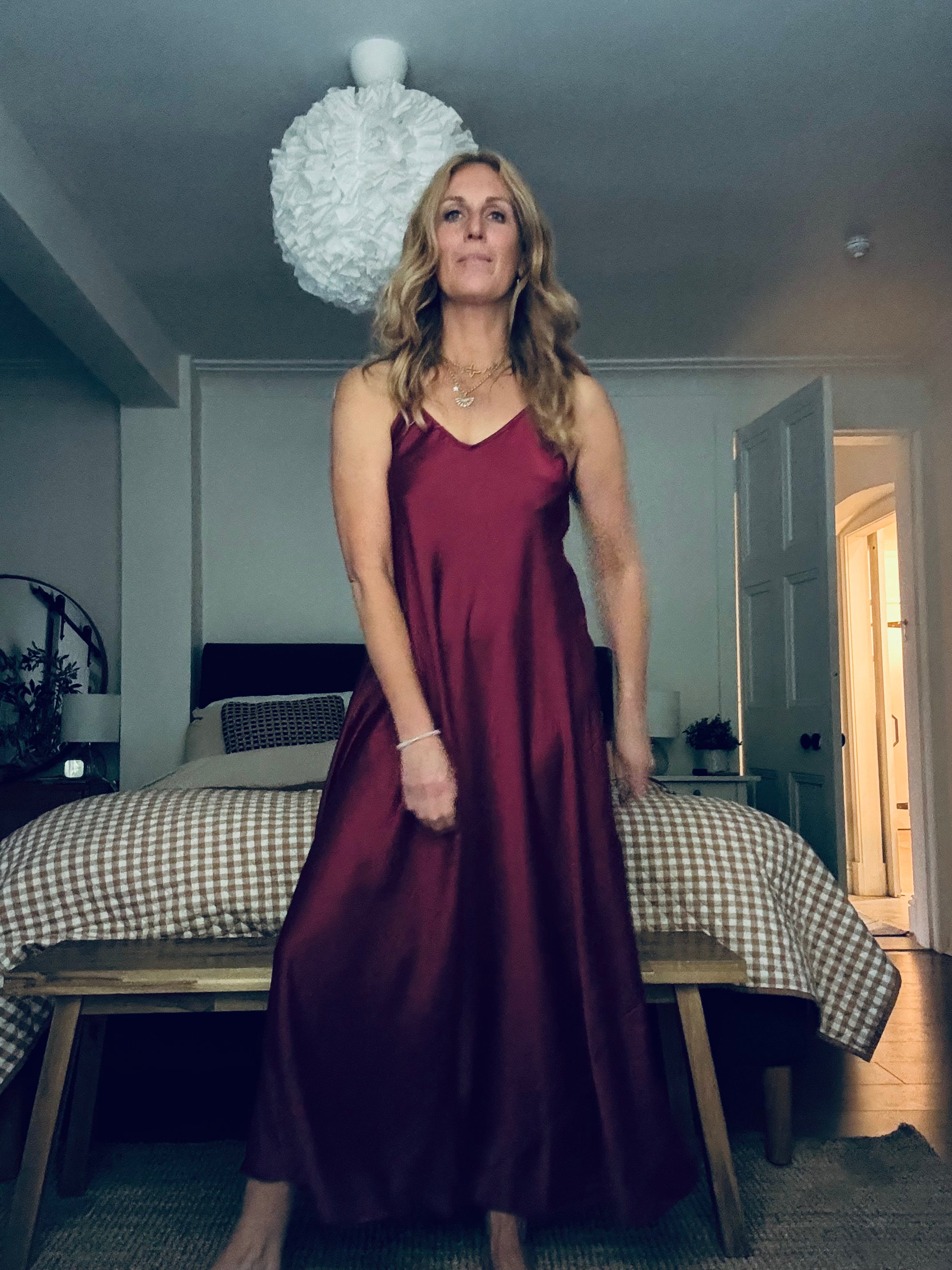 Slip Dress in Burgandy