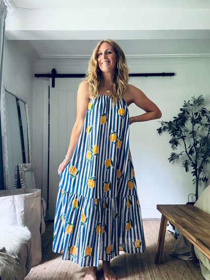 Jackie Lemon Print Dress (One Size)