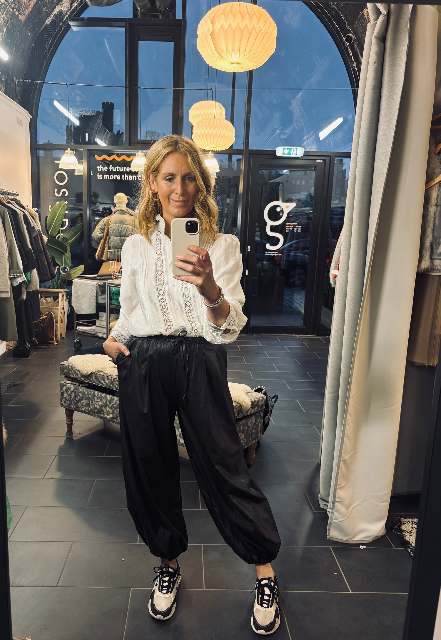 Eloise Barrel Faux Leather Vegan Trouser in Chocolate Brown (ONE SIZE)