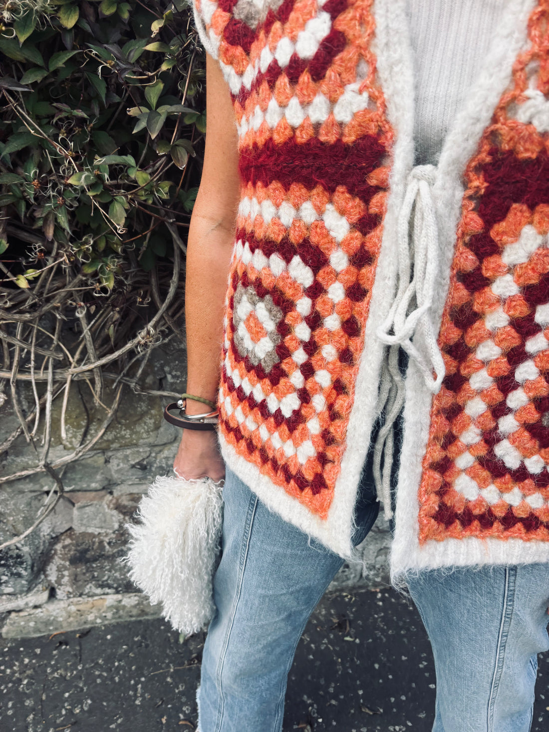 Pria Crochet Knit Gilet Waistcoat Cardigan (ONE SIZE)