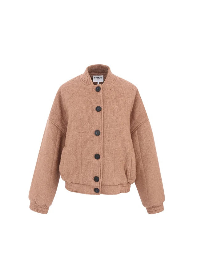 FRNCH Satia Coat Jacket in Biscuit Beige