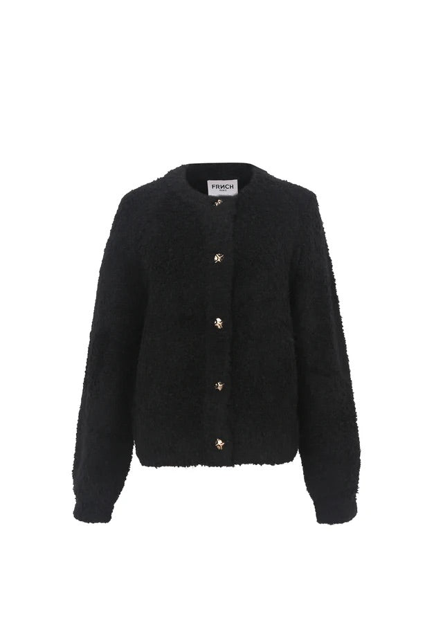 FRNCH Niki Cardigan Jacket in Black Noir