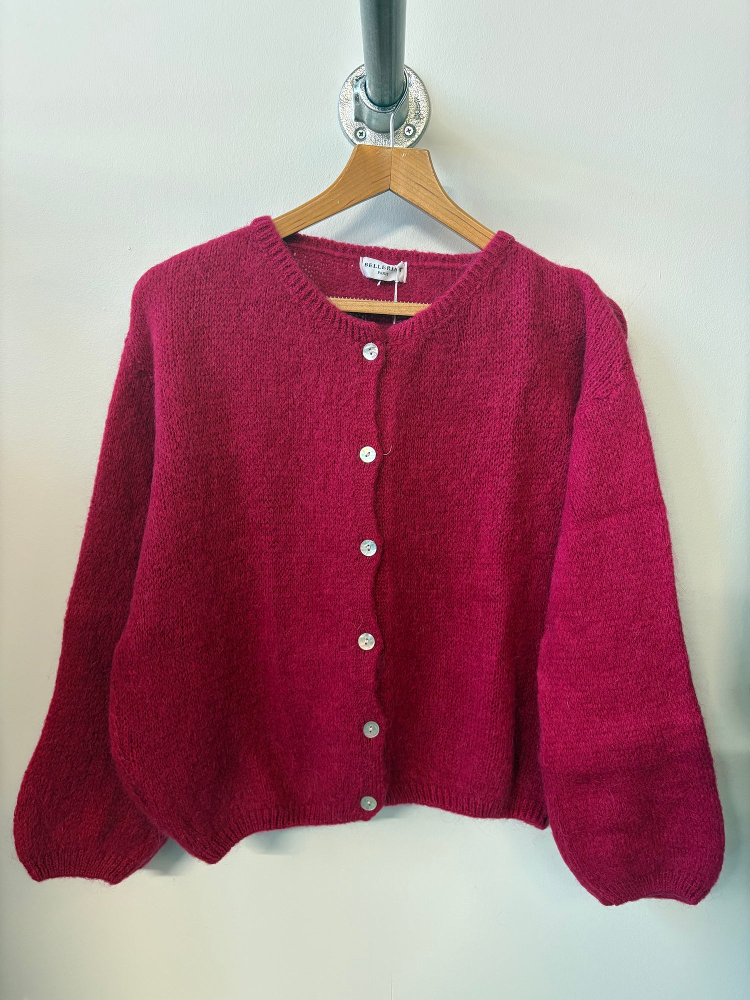 Tilly Mohair Cardigan in Magenta (Long Sleeved - ONE SIZE)