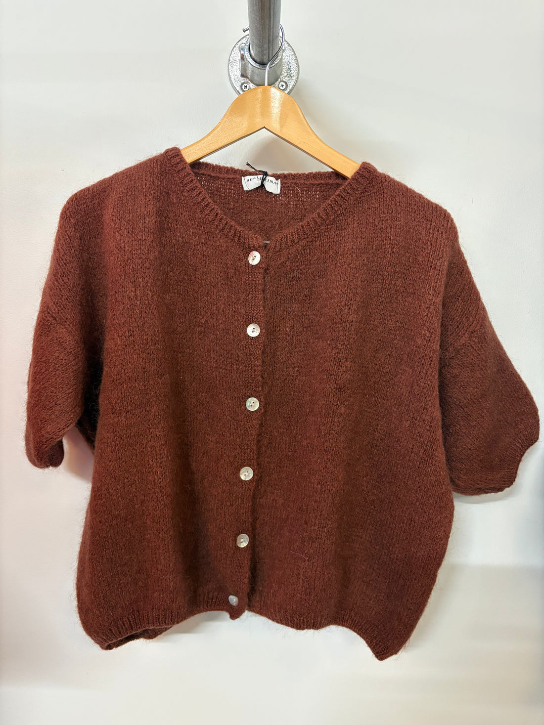 Tilly Mohair Cardigan in Brown (ONE SIZE)
