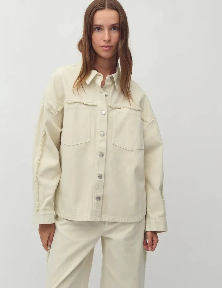 MbyM Kany Wilmana Denim Shirt Jacket in Oyster