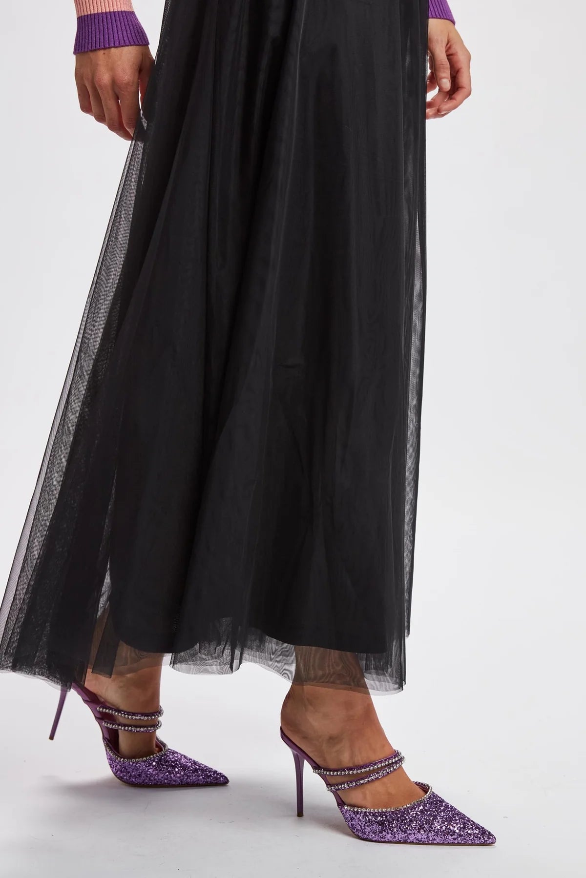 Nümph Nuea Tulle Maxi Skirt in Caviar Black
