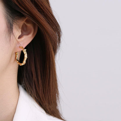 Misshaped Gold Hoop Earrings