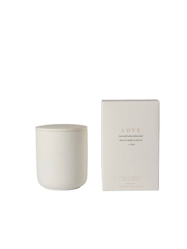White Candle Love | Tonka Bean &amp; Patchouli | 280g