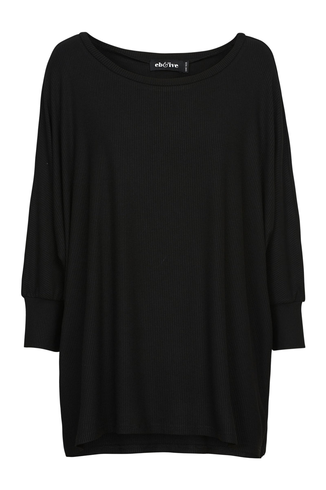 Eb &amp; Ive Black Ribbed Top - One Size