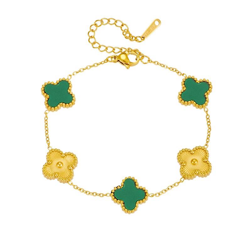Clover Bracelet Gold and Green