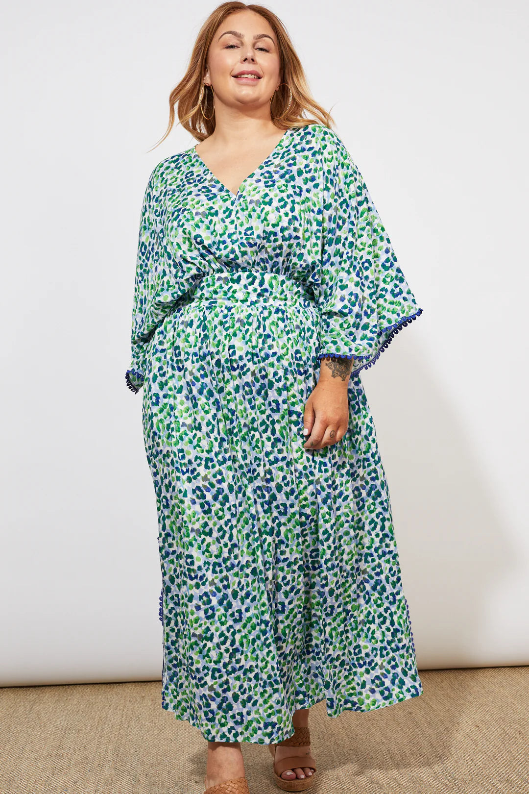 Haven Lamu Batwing Maxi Dress Savanna Blue