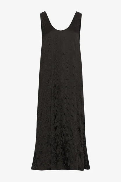 Samara Satin Tank Dress In Black